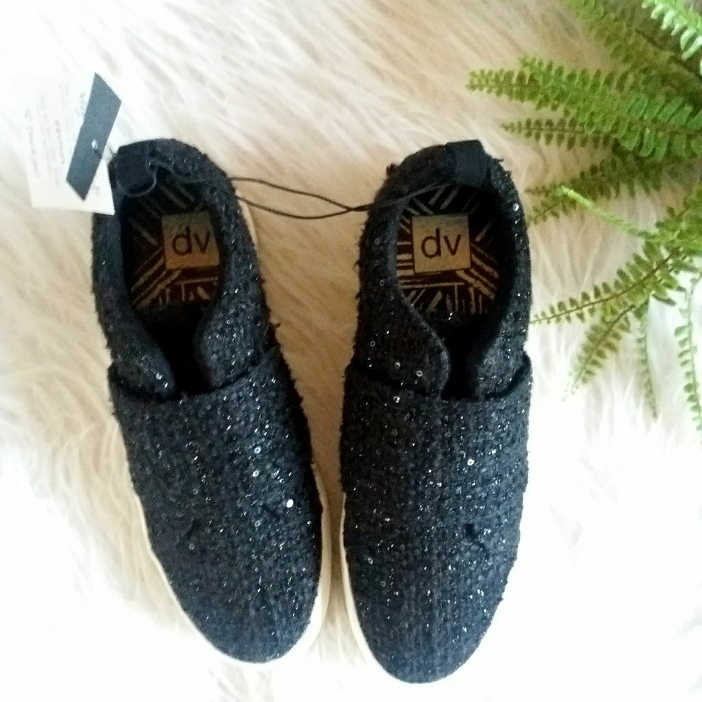 DV by Dolce Vita Black Sparkle Slip-On Sneakers